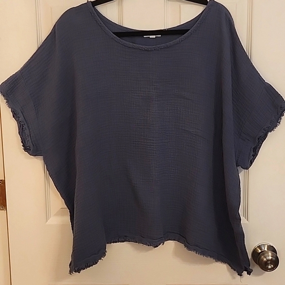 Eileen Fisher Dark Blue Blouse - Picture 1 of 7